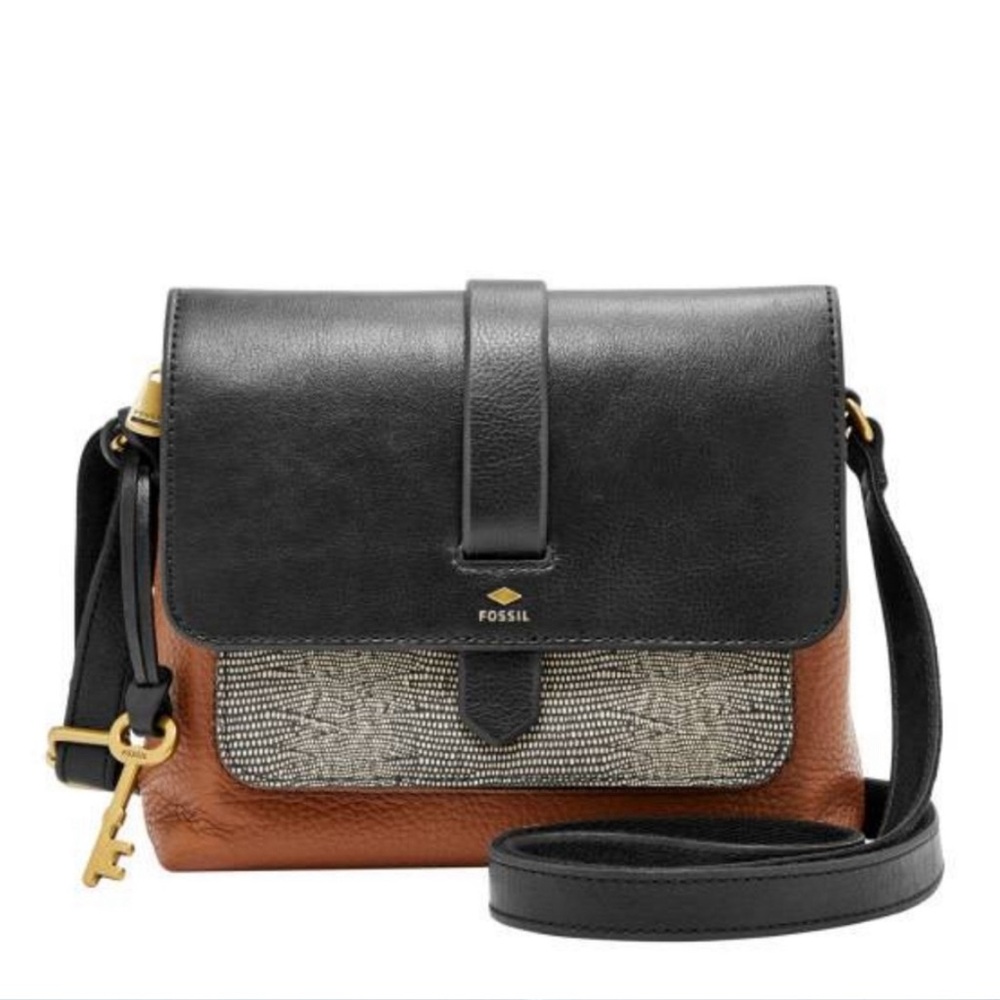 Fossil Purse Snakeskin Kinley Leather Crossbody Bag